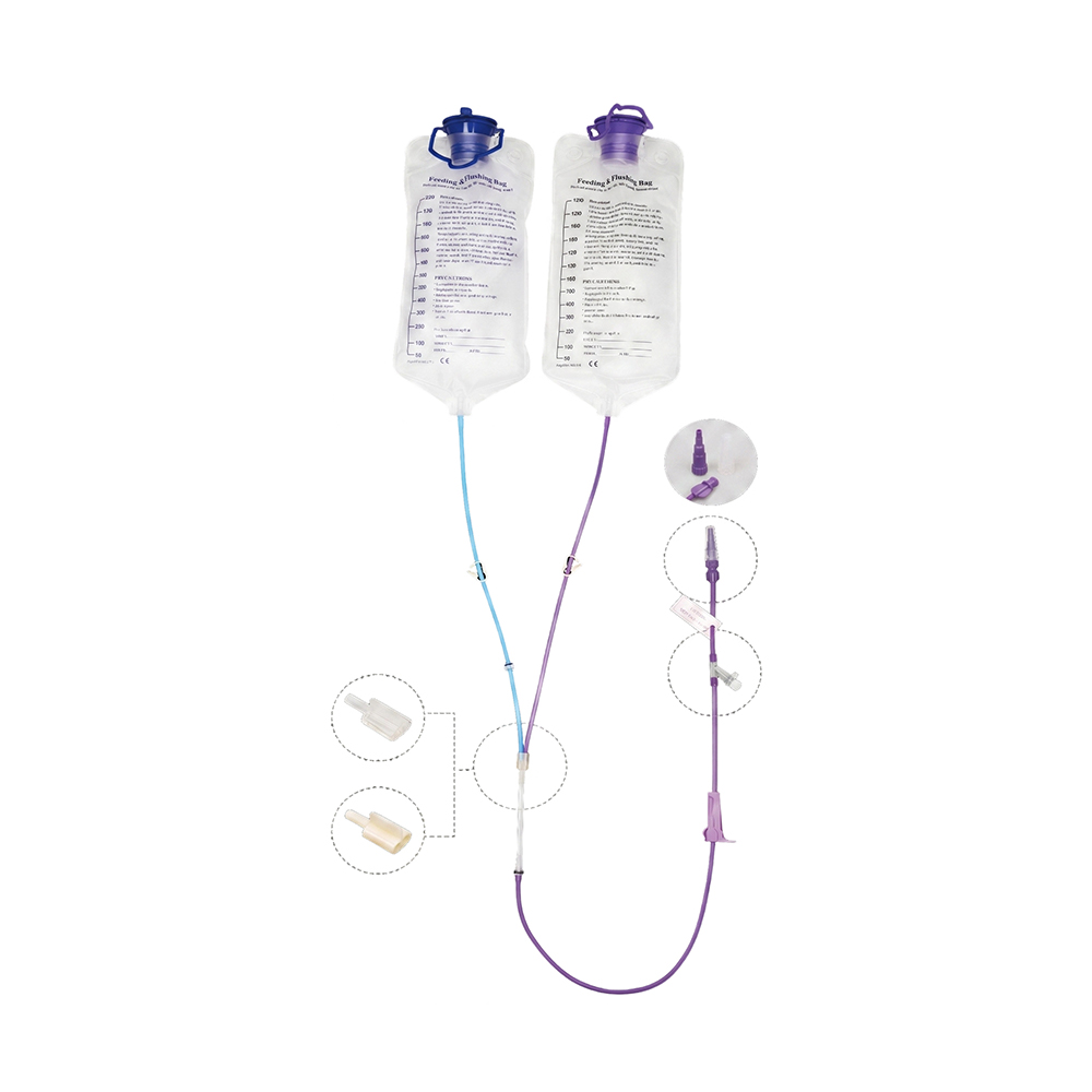 Pompvoeding Dual-Bag sondevoedingssysteem 1000 ml/1200 ml met Spike & Screw Spike-opties