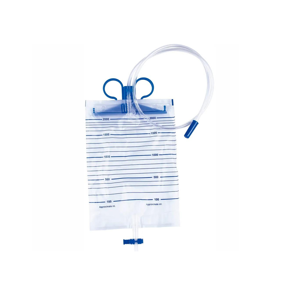 1000 ml/1500 ml/2000 ml hoogwaardige urinezak van medische kwaliteit met plastic hangers