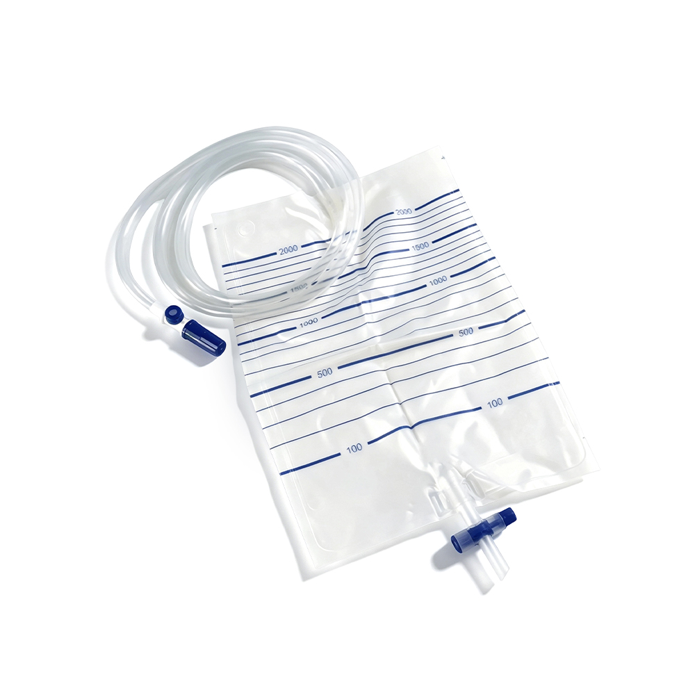 Premium 2000 ml PVC-urinezak van medische kwaliteit met monsternamepoort en extra brede slang